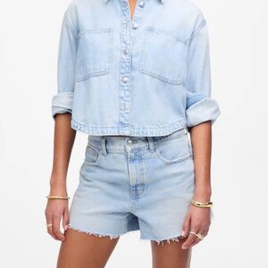 Madewell | Light Blue Relax Denim Shorts | Frayed | Distressing| 27